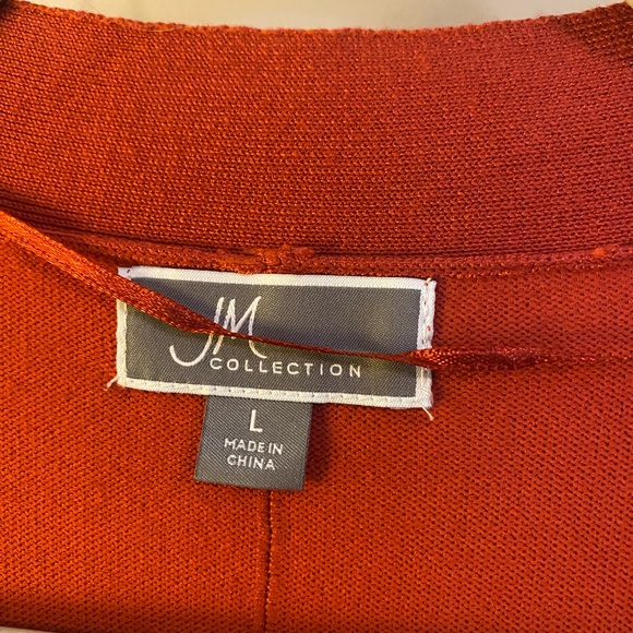 JM Collection Rusty/Red Cardigan - Picture 2 of 8